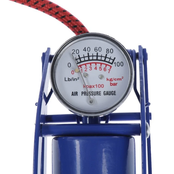 Насос ножной с манометром 1 цилиндр | Спорт и развлечения