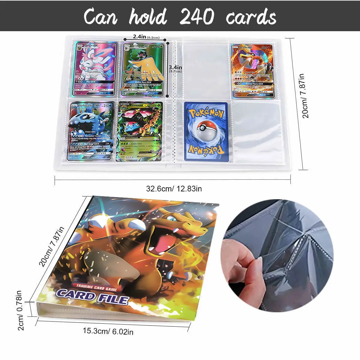 Альбом карт Pokemon классная книга 240 шт. Аниме игра торговая карта коллекционеров
