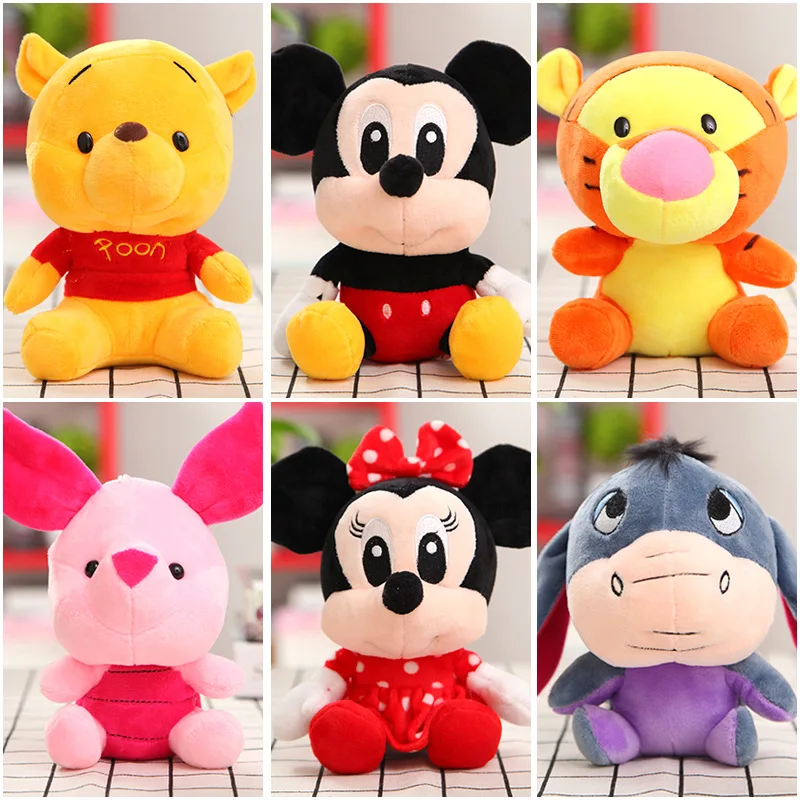 

Disney Cartoon Stuffed Animals Plush Toys Winnie the Pooh Mickey Mouse Minnie Dolls Lilo Stitch Piglet Christmas Gifts For Kids