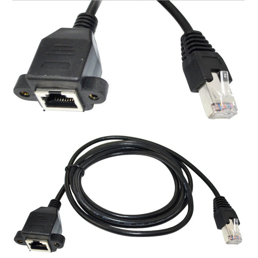 

6.5FT RJ45 Male to Female Screw panel mount Ethernet LAN Network extension Cable
