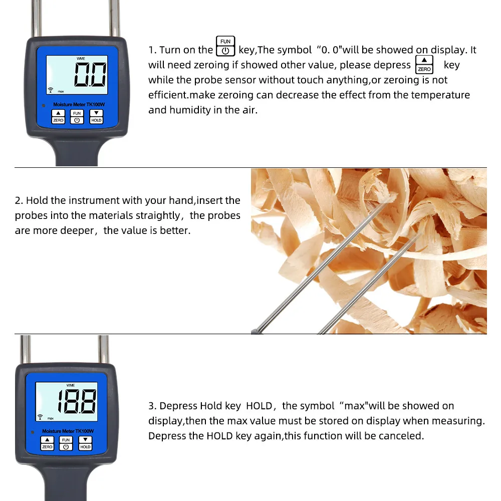 4 цифровой ЖК Измеритель Влажности Тестер Деревянные опилки порошок измеритель
