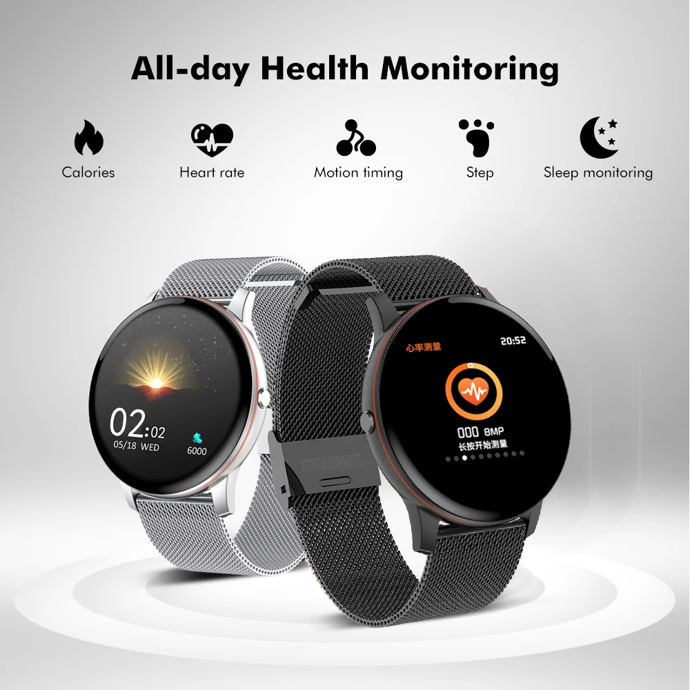 

LIGE 2020 New All screen touch Sport Smart Watch Mens Women Fitness Watch Heart rate blood pressure Activity tracker smartwatch