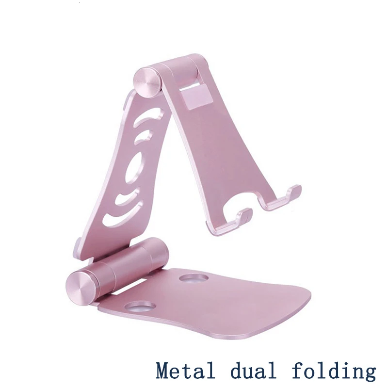 pink metal fold SeenDa Универсальный Регулируемый держатель для мобильного телефона для iPhone Huawei Xiaomi пластиковая подставка для телефона настольная подставка для планшета металлическая подставка для рабочего стола - Цвет: pink metal fold