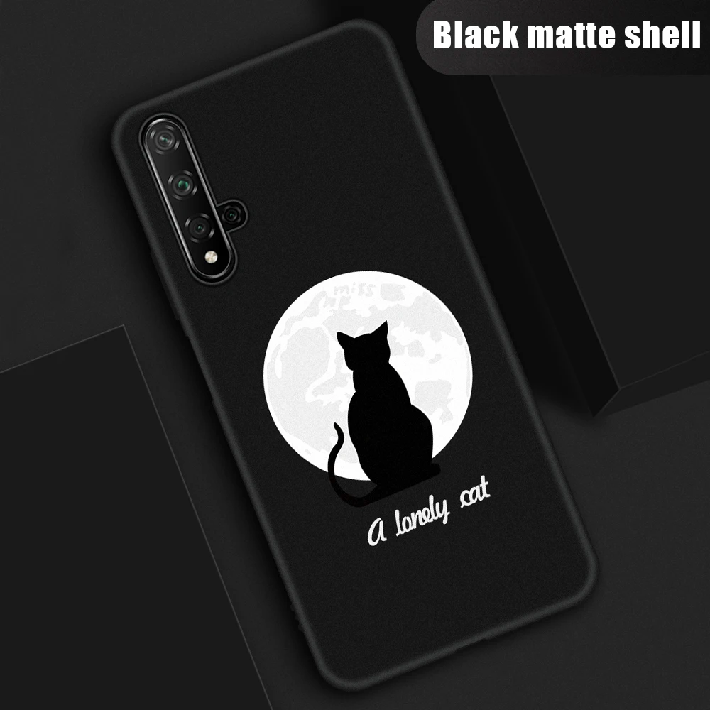 Чехол с принтом одинокого кота для Honor 20 Pro 20S 8X 9X 10i 20i Мягкий чехол из ТПУ Nova 5T 5Z 5i
