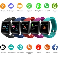 waterproof watch color screen heart rate blood pressure monitoring sport tracker 116 plus smart band fitness bracelet 2021