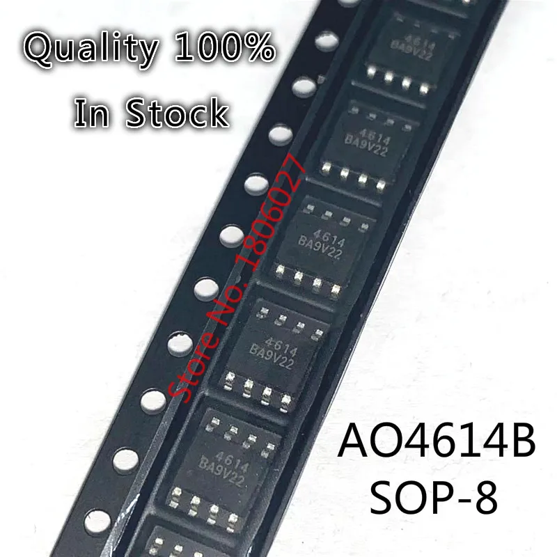 10 шт./лот Новинка AO4614B AO4614 4614B SOP 8 МОП полевая труба N + P канал 40 в SOP8|Интегральные