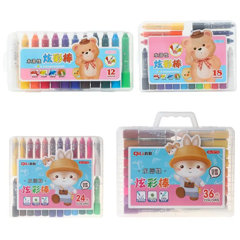 

12/18/24/36 Colors Wax Crayon Oil Pastel Pen Candy Color Drawing Painting Graffiti Student Stationery