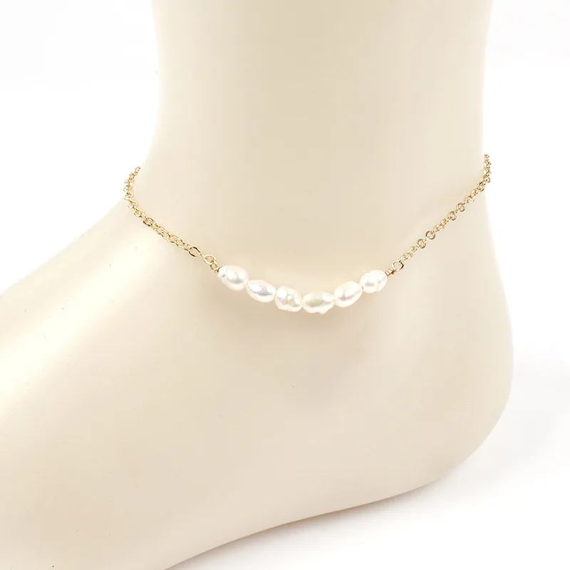 Модные Простые пляжные жемчужные браслеты на ногу анклеты в богемном стиле