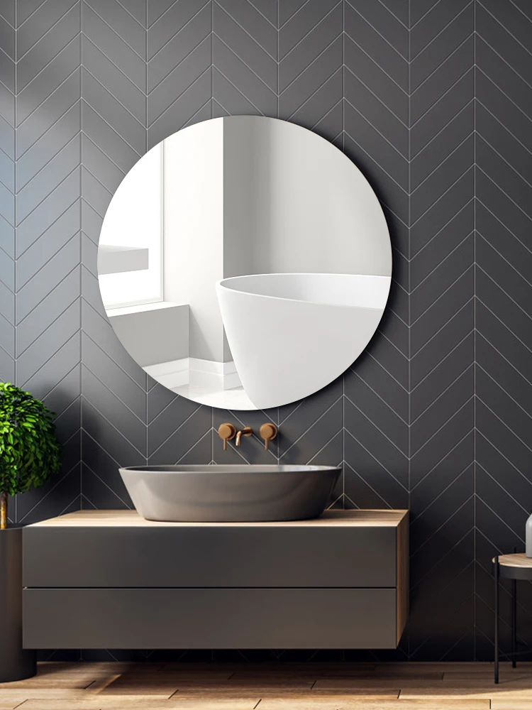 

Round Acrylic Mirror Sticker Home Bathroom Decoration Makeup Mirror HD Shatterproof Self-adhesive Soft Mirror Wallpaper