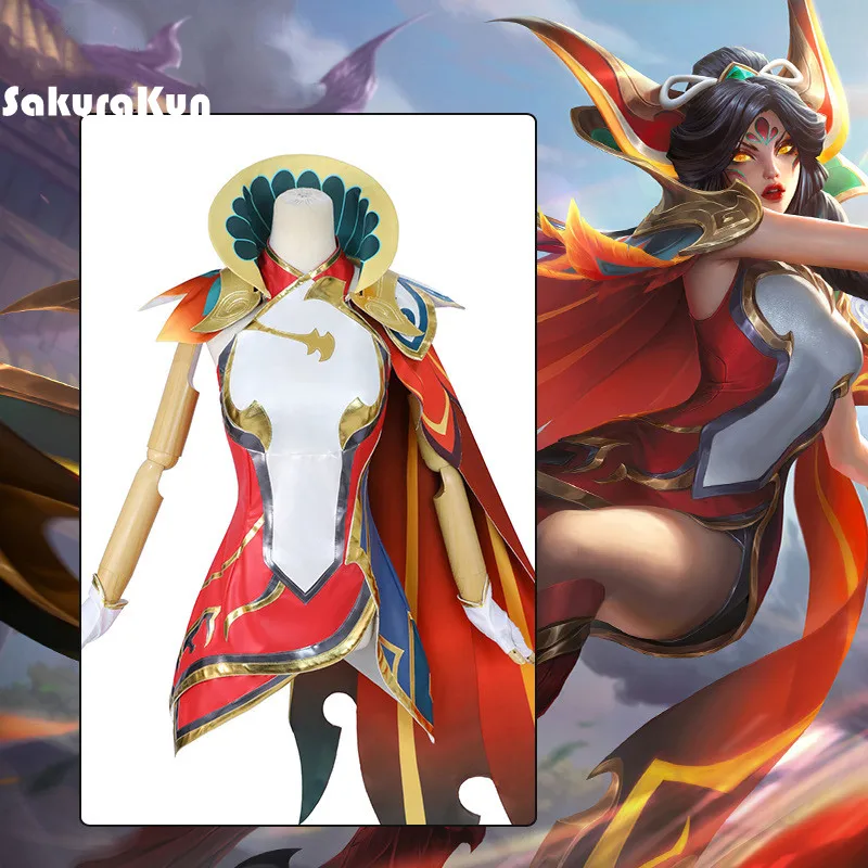 Костюм для косплея игры LOL Brave Феникс Ая костюм сексуальное женское платье