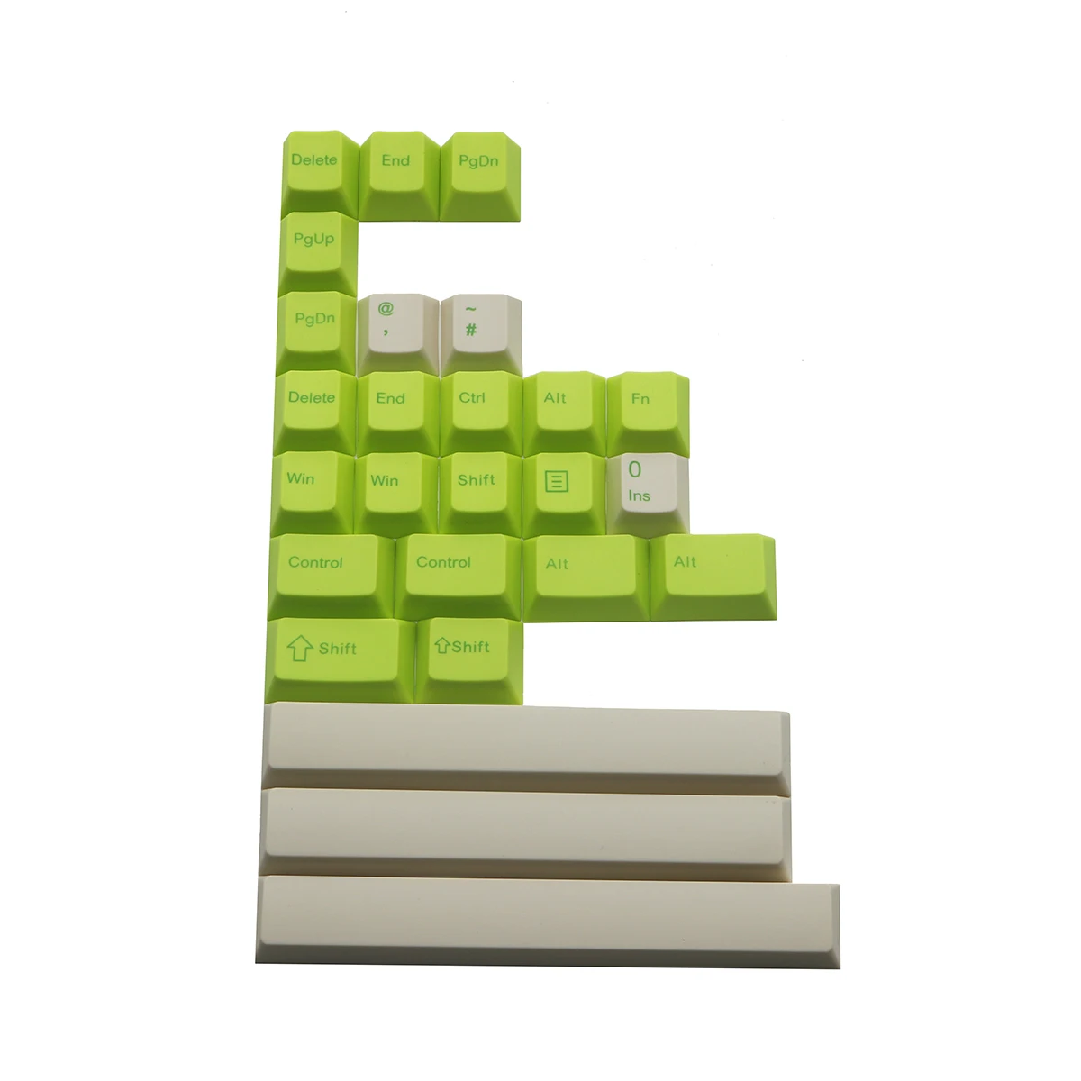 JKDK зеленые и белые колпачки для клавиш цвета шампанского с краской в виде