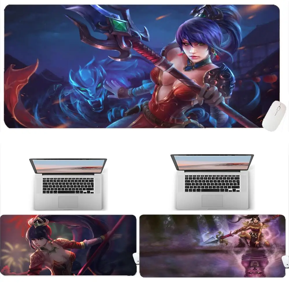 

Kawaii Nidalee League Of Legends Desk Accessories 900X400 Large LOL Pc Mouse Mat Mousepad Mats Anime Mouse Pad Gamer Xxl Laptop