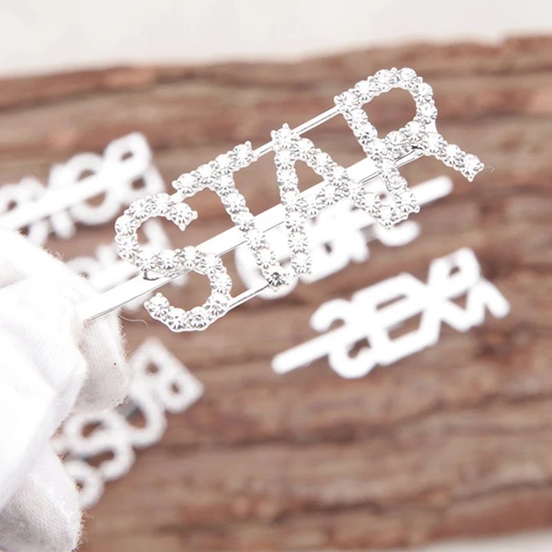 Новые английские буквы заколка для волос с металлическим простой горный