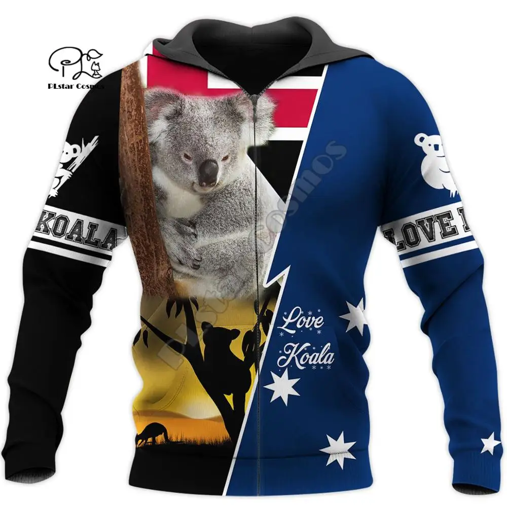 

PLstar Cosmos 3DPrint Love Koala Animals Australia Funny Men/Women Harajuku Streetwear Fashion Zip Hoodie/Sweatshirt/Jacket/a5