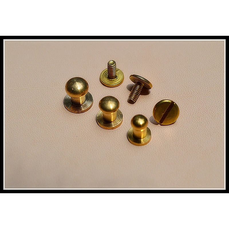 5 шт. латунные винты гайки шлицевые заклепки винт для кожаного ремня сумка