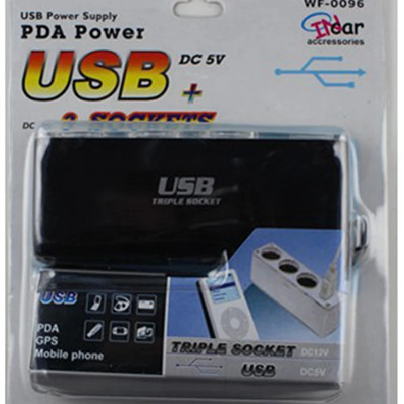 1 5A USB Автомобильное зарядное устройство + 3 гнезда прикуривателя быстрое