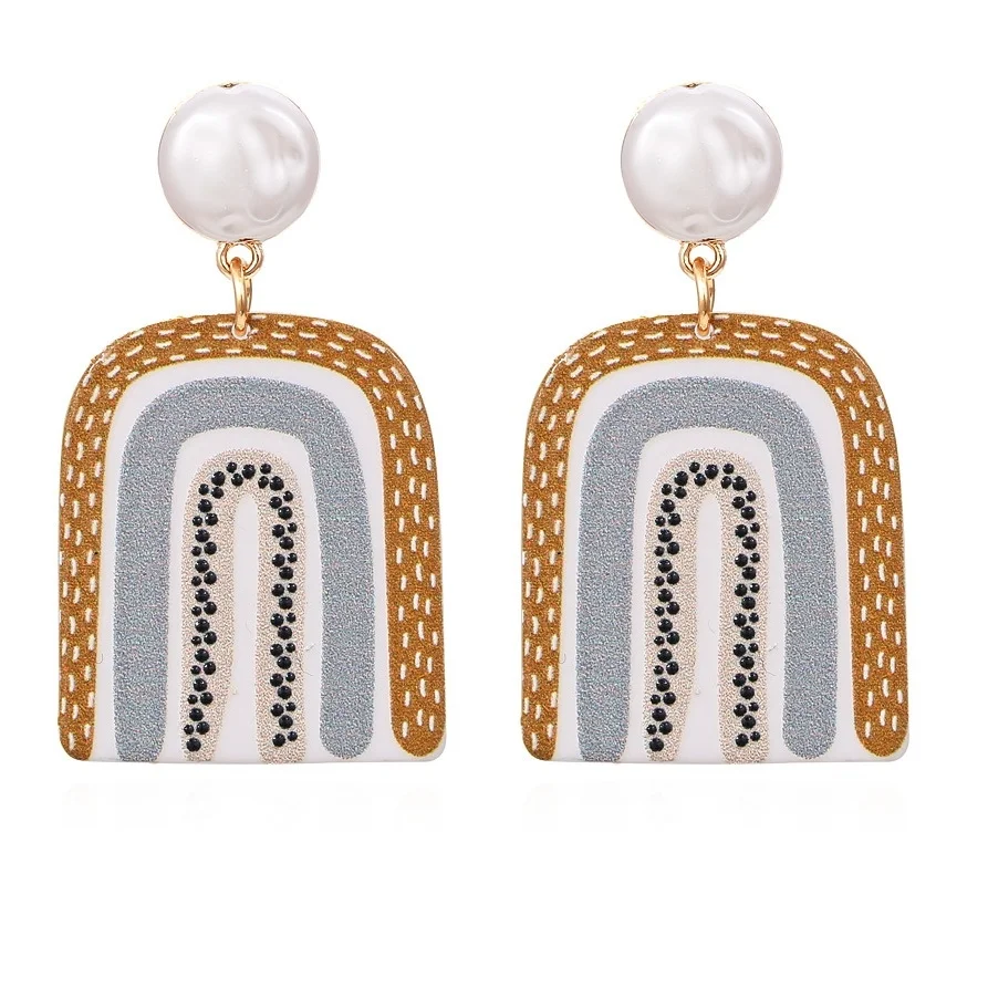 

Индивидуальные креативные акриловые квадратные женские серьги с принтом для вечерние