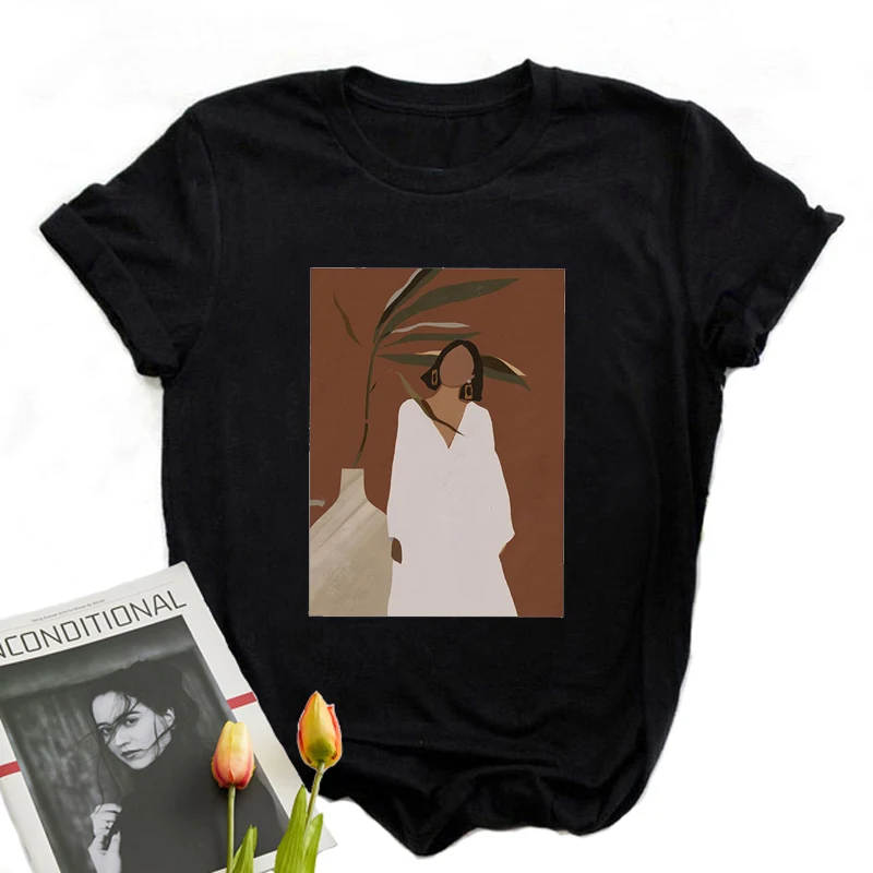 

Y2k Aesthetic Korean Style Cactus Goth T-Shirts Women Short Sleeve No Face Girl Printed White Top Summer 2021 Loose T-Shirts