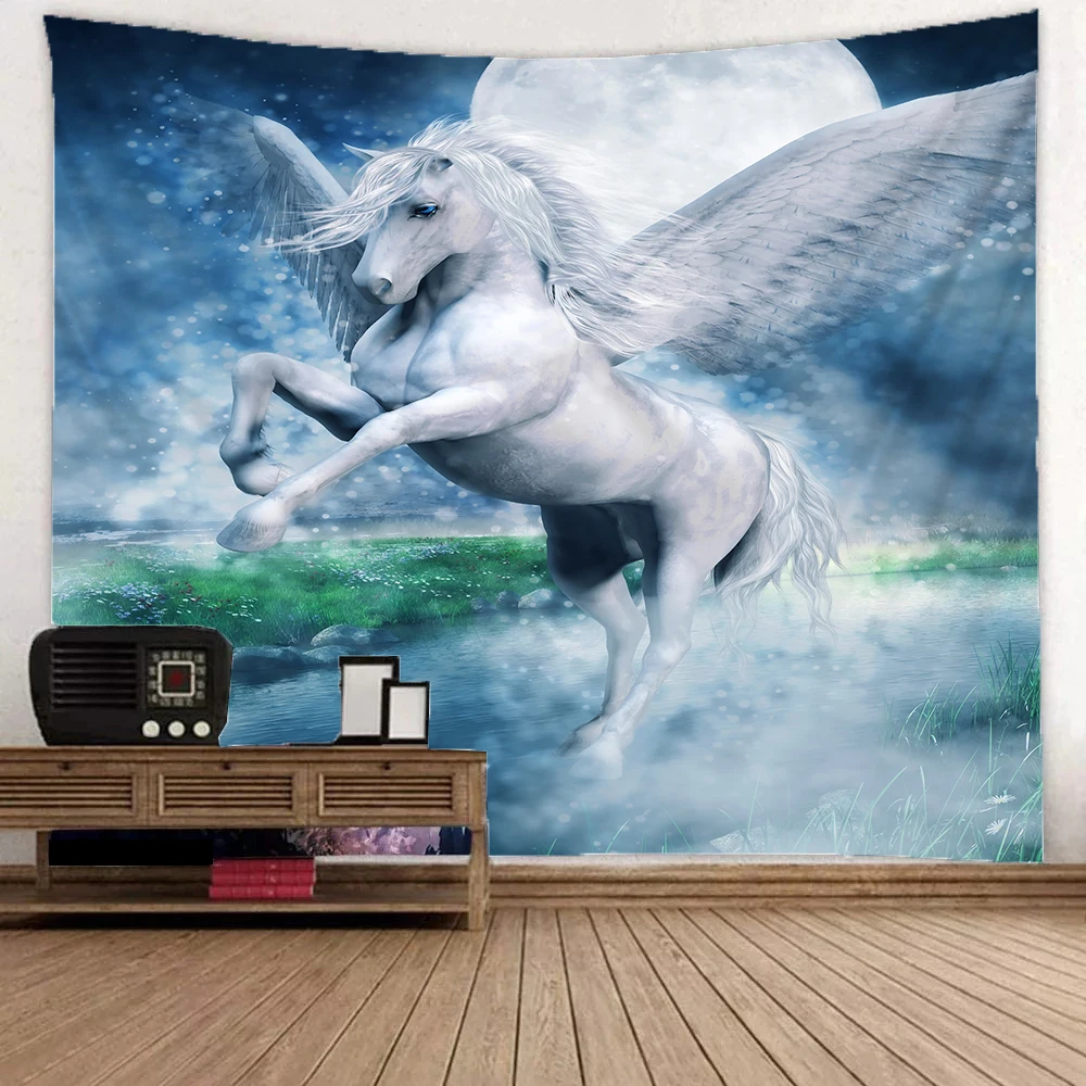 3D гобелен с цифровым принтом фантазия Единорог настенный художественный Пегас