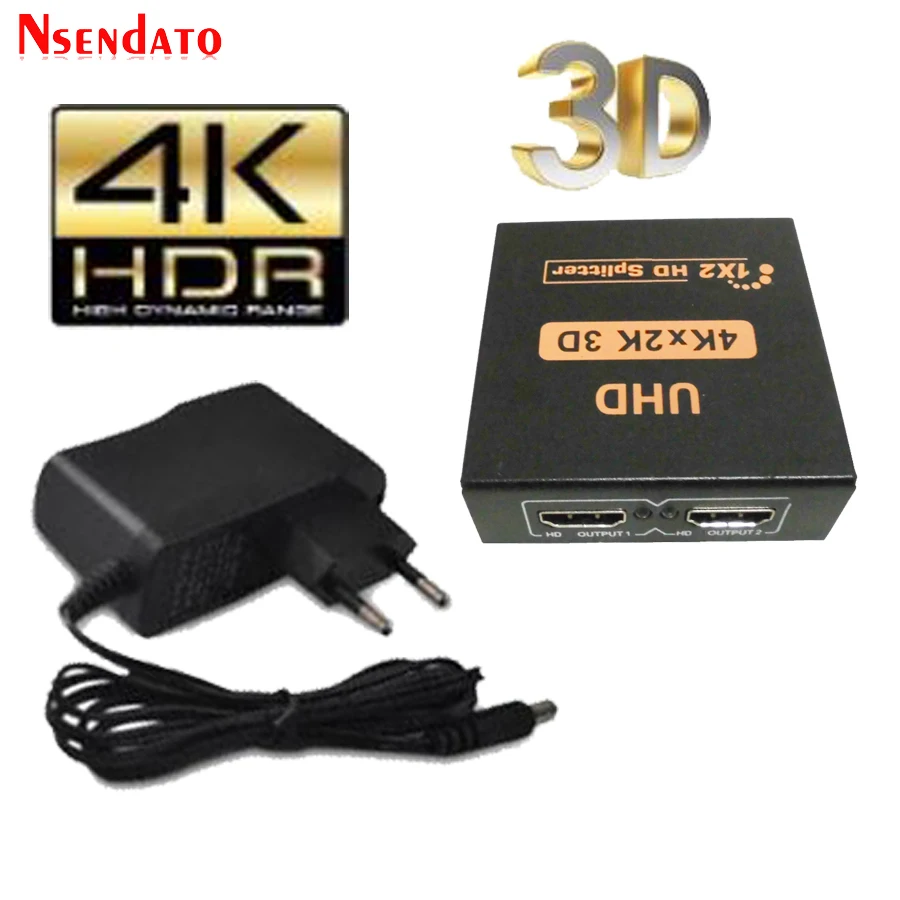 Разветвитель UHD HD 1 в 2 адаптер 1x2 4K x 2K 30 Гц переключатель для DTS Dolby 3D 1080p HDTV монитор
