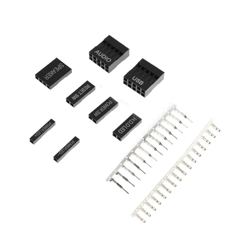

Angitu Dupont 2.54mm Audio, USB, +P, -P, Reset, Power SW, HDD, Speaker Connector/Housing with free pins