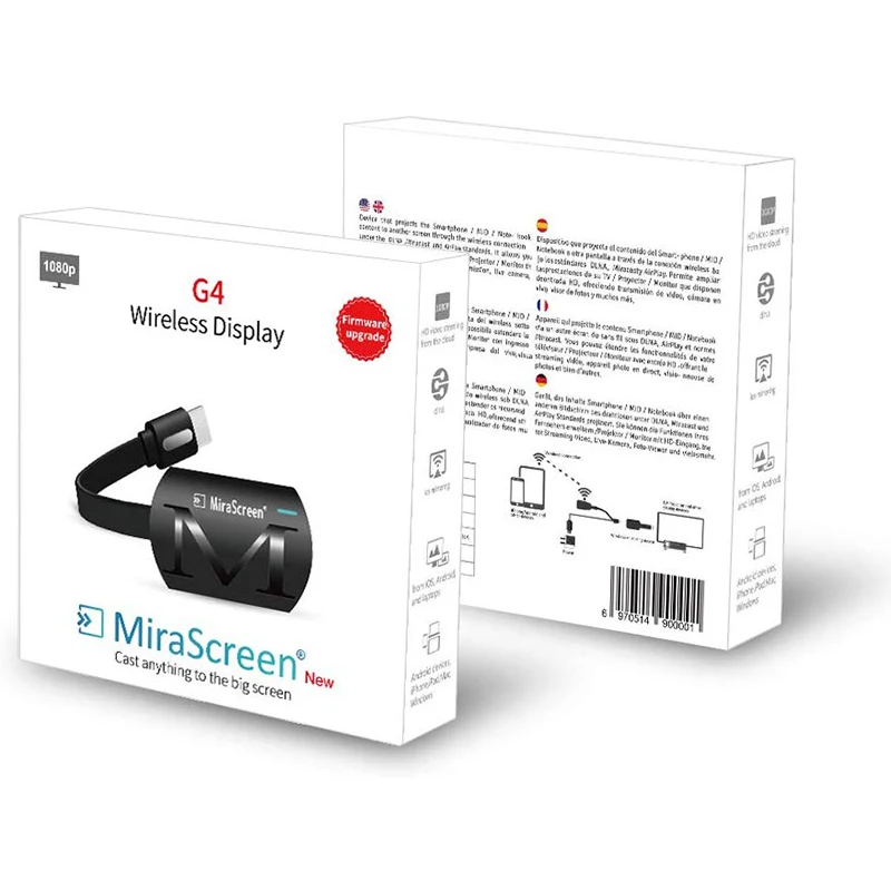 Mirascreen G4 Plus 2.4G/5.8G 4K Wireless HDMI Wifi Display Dongle TV stick Mirroring Miracast Airplay for Android iOS | Электроника