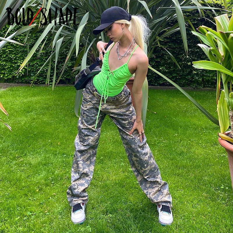 

Bold Shade 90s Aesthetic Camouflage Pants High Waist Streetwear Fashion Indie Women Y2K Trousers Boy Friend Style Autumn Pants