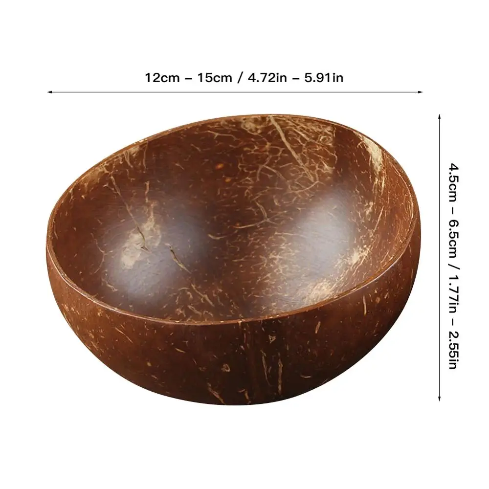 

Natural Coconut Bowl with Spoon Fruit Salad Noodle Rice Bowl Wooden Fruit Bowl Handicraft Decoration Creative Coconut Shell Bowl