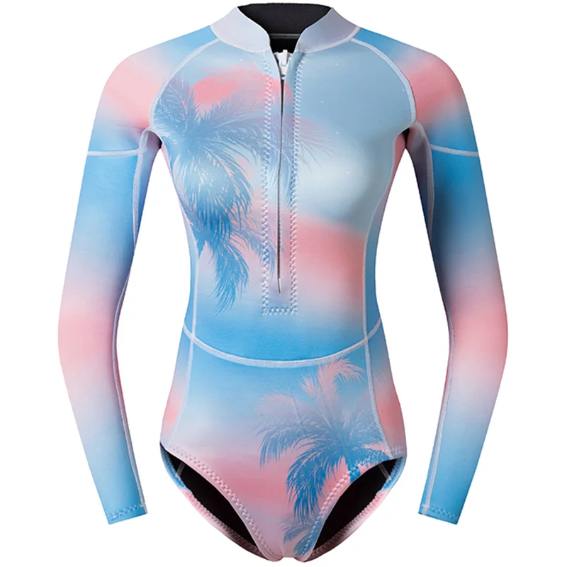 Женский гидрокостюм с короткой молнией спереди влажный компрессионный