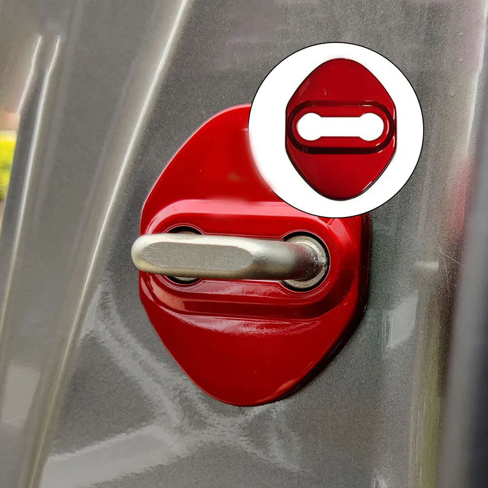 

Red Door Lock Protection Buckle Protective Cover Anti-corrosion Fading Protection Styling Accessory For All Toyota- Model NOLOGO
