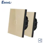 Esooli стандарт ЕС 1 банда 2 пути управления настенный светильник сенсорный выключатель, панель из хрустального стекла, поперечныесквозные переключатели, 2  упак.