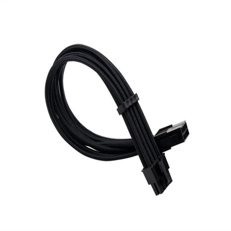 

30CM Computer Power Transfer Extension Cord Braided Wire Graphics Card 6 + 2p Nylon Braided Snakeskin Net Power Cord