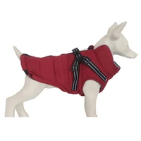 small dog clothes winter dog jacket warm dog coat cold weather pet apparel fleece with harness for small medium large dogs red