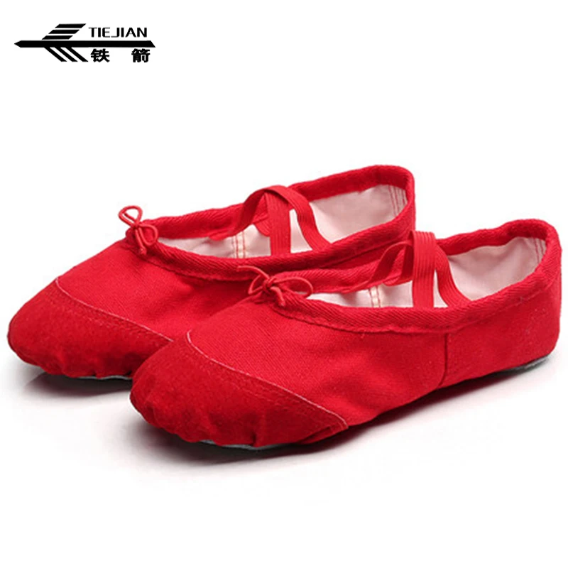 TIEJIAN профессиональная танцевальная обувь для детей удобная кожаная балетная с