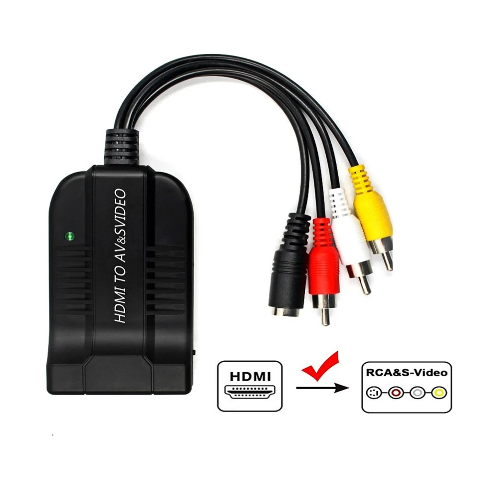 Преобразователь 1080P HDMI в AV S-Video с поддержкой NTSC PAL HDMI-Male композитный CVBS RCA R/L стерео