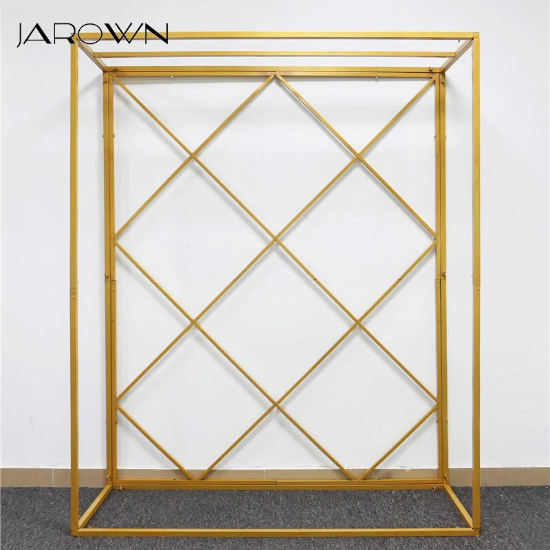 JAROWN-Soporte de flores para decoraci&oacute;n del hogar, marco cuadrado geom&eacute;trico, para fondo de boda, cuadr&iacute;cula, Cruz, rectangular, fiesta de cumplea&ntilde;os-1