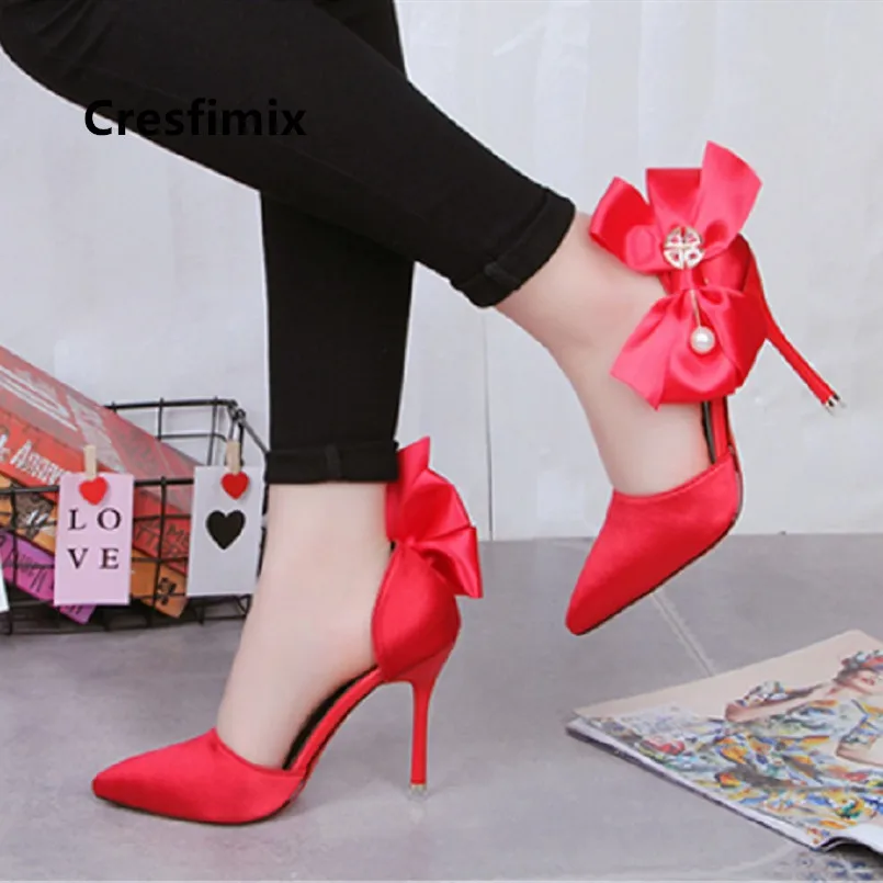 Туфли-лодочки Cresfimix женские на высоком каблуке с бантом зеленые пикантные для