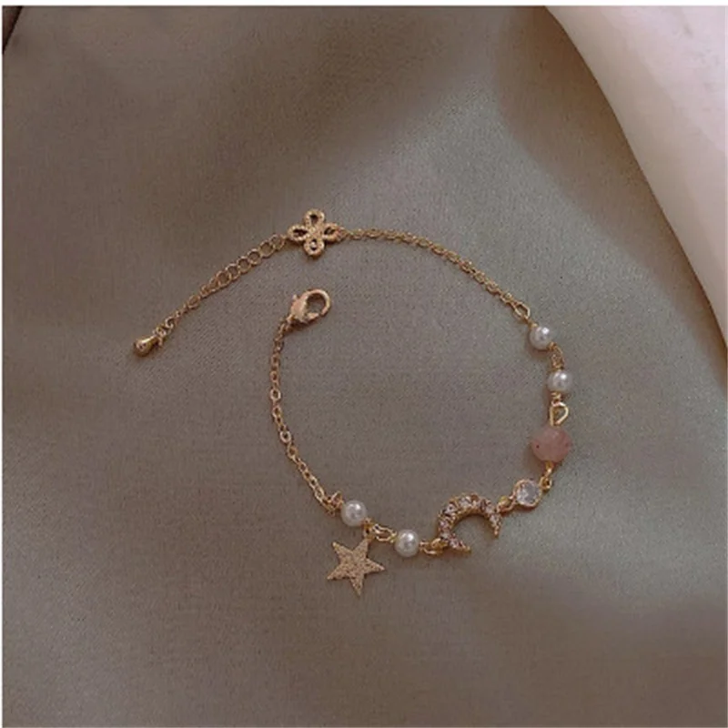 

classic Star Moon Bracelet Korean female jewelry student's best friend dream colorful Stone Bracelet Fashion Bracelet Wholesale