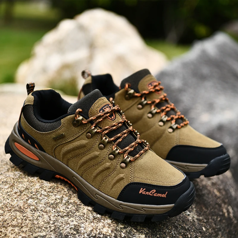 

Men Hiking Shoes All Seasons Outdoor Mountain Trekking Sneakers Army Green Male Climb Hill Hiker Anti-Slippery Climbing Shoes