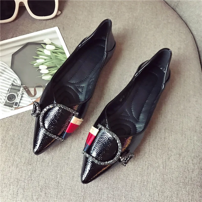 Туфли женские с острым носком модные брендовые повседневные на низком каблуке