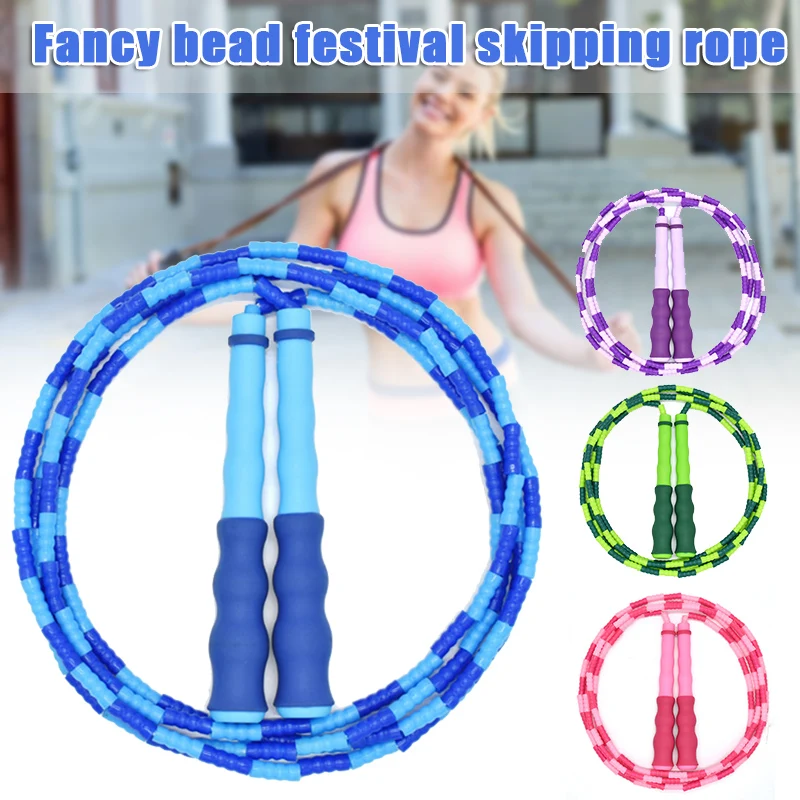 

Оптовая продажа, скакалка с мягкими бусинами и сегментами, регулируемая длина, скакалка, оборудование для фитнеса для детей ED889