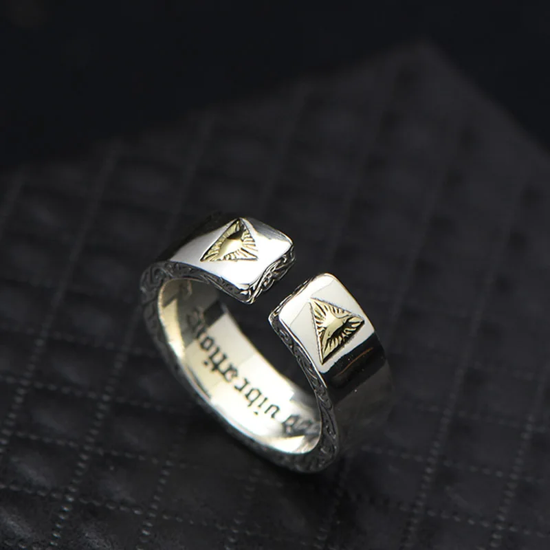 

Punk Style Open Ring Personality Men and Women Retro Glossy Simple Fashion Can Be Used As Tail Ring Silver Gift Wholesale