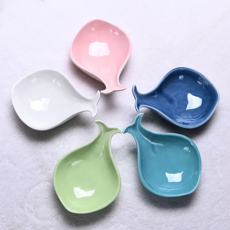 

Creative Cute Cat Bowl Plate Seasoning Fishshape Plate Cartoon Ceramic Pet Bowl Western Tableware Dog Feeder