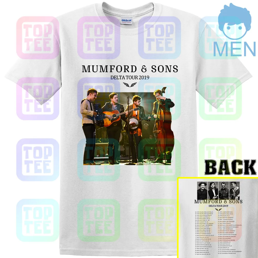 Белый Новинка; Лидер продаж; 8849-MUMFORD& SONS Delta Tour ; футболка; размеры S-3XL - Цвет: Белый
