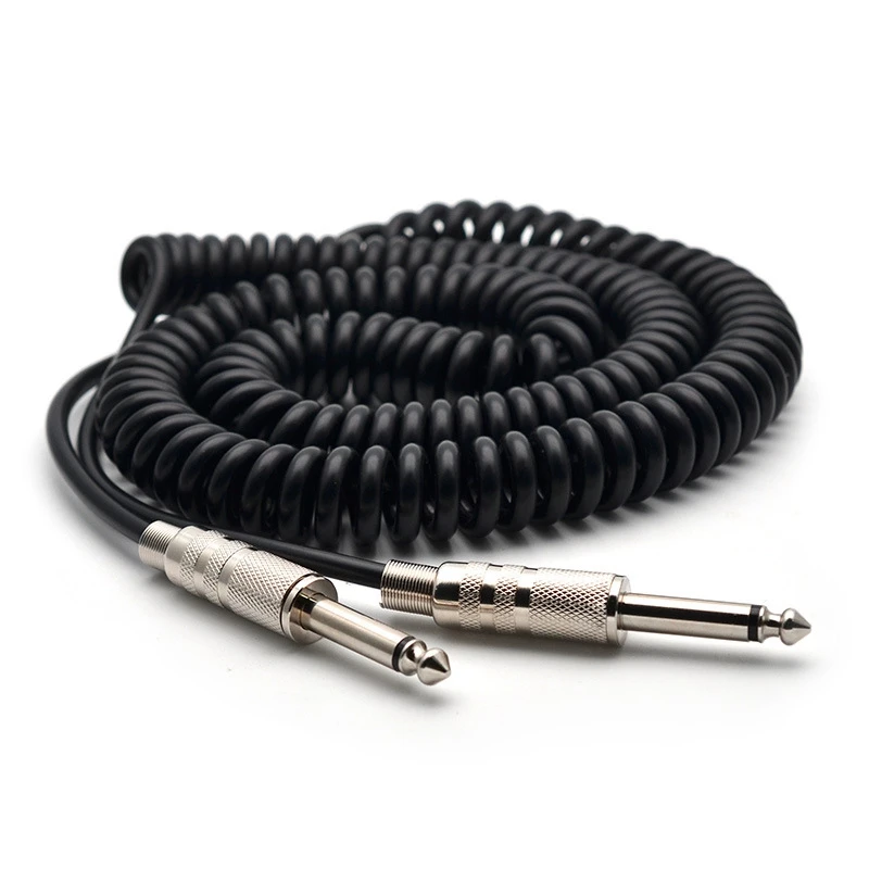 

Пружинный кабель для гитары 6,35/6,5, бас-аудио кабель для гитары, защитный провод 5 м для подключения звука электрогитары