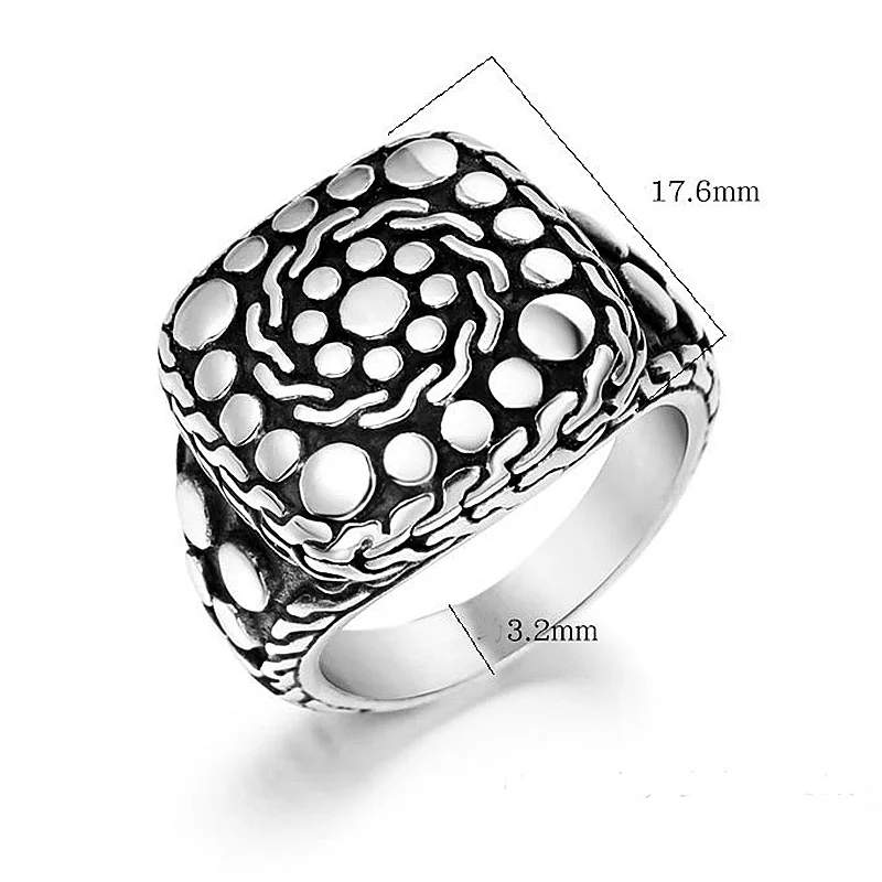 Уникальные кольца с узором в виде булыжника покла из черной нержавеющей стали