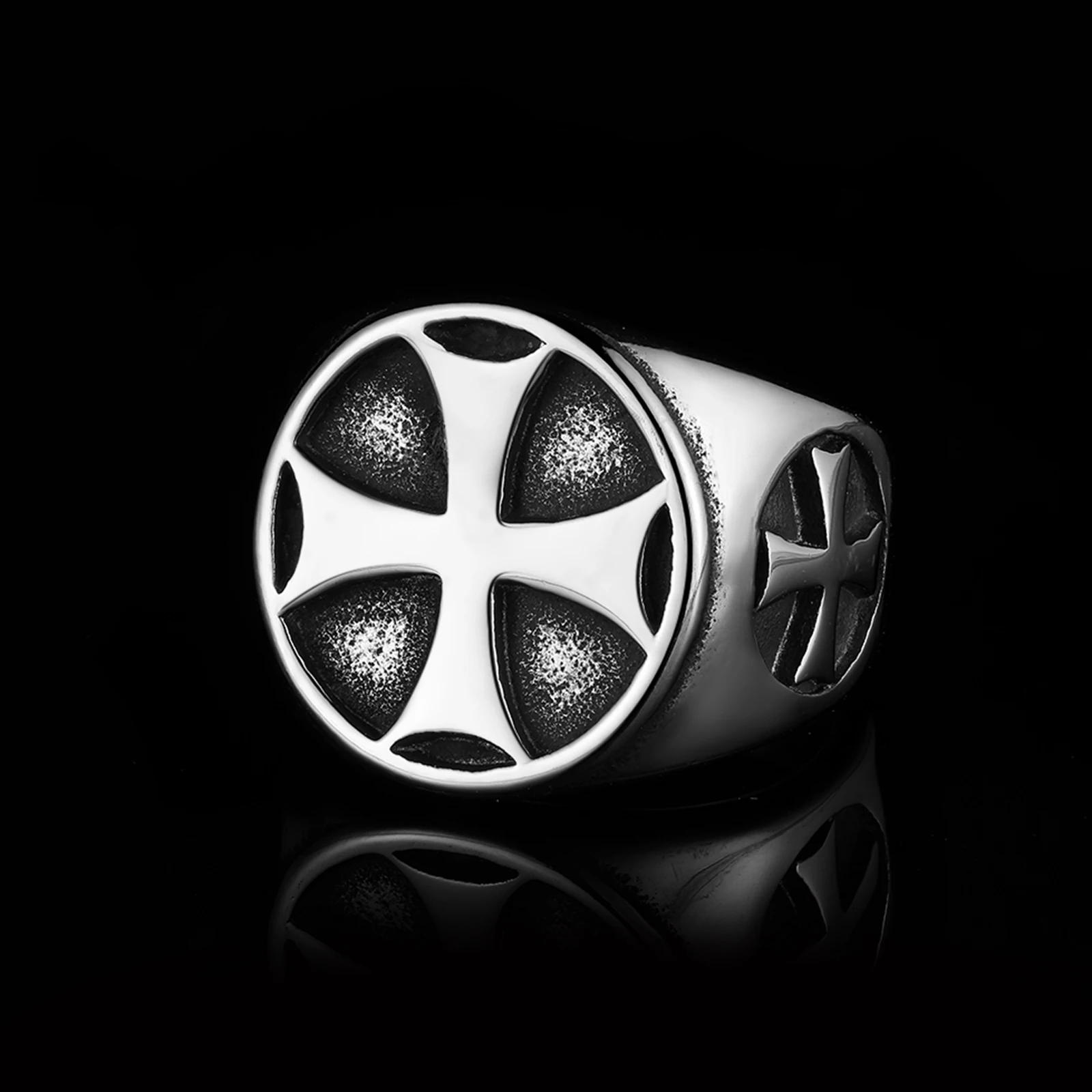 

Freeshipping Retro Punk Fashion Stainless Steel Cross Rings for Men, Wedding Band Casual Jewelry,Stress Release Accessory OSR882