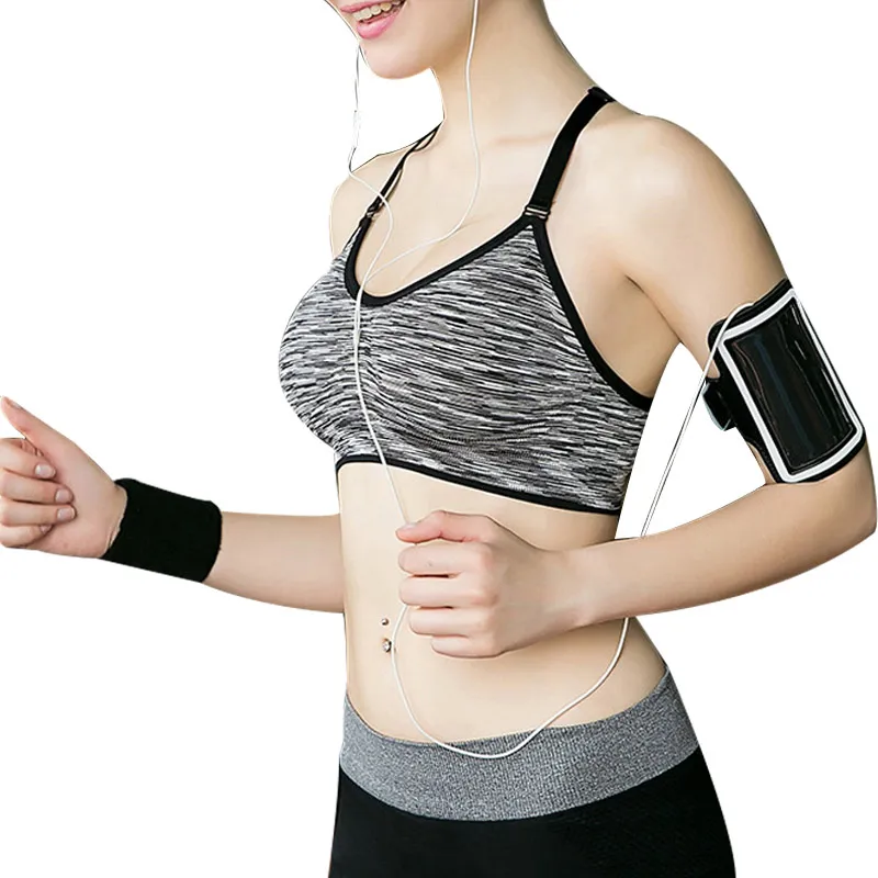 Женский спортивный бюстгальтер для фитнеса пробежки спортзала ударопрочный пуш