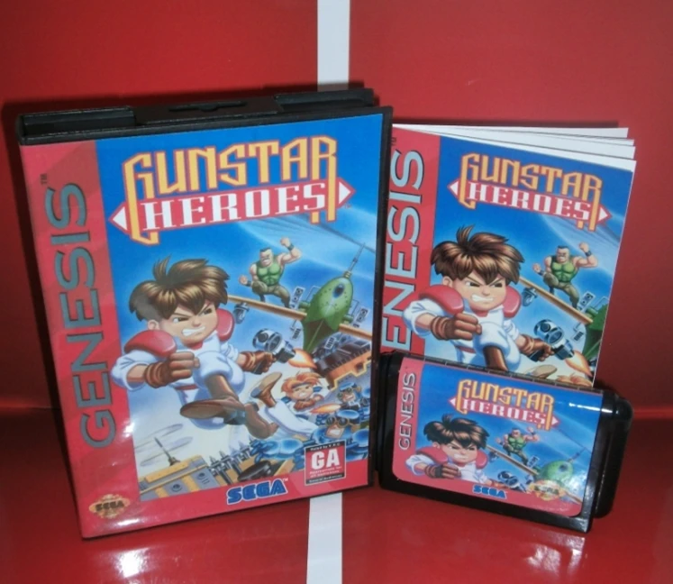 MD games card Gunstar Heroes US чехол с коробкой и руководством для Sega Megadrive Genesis игровая
