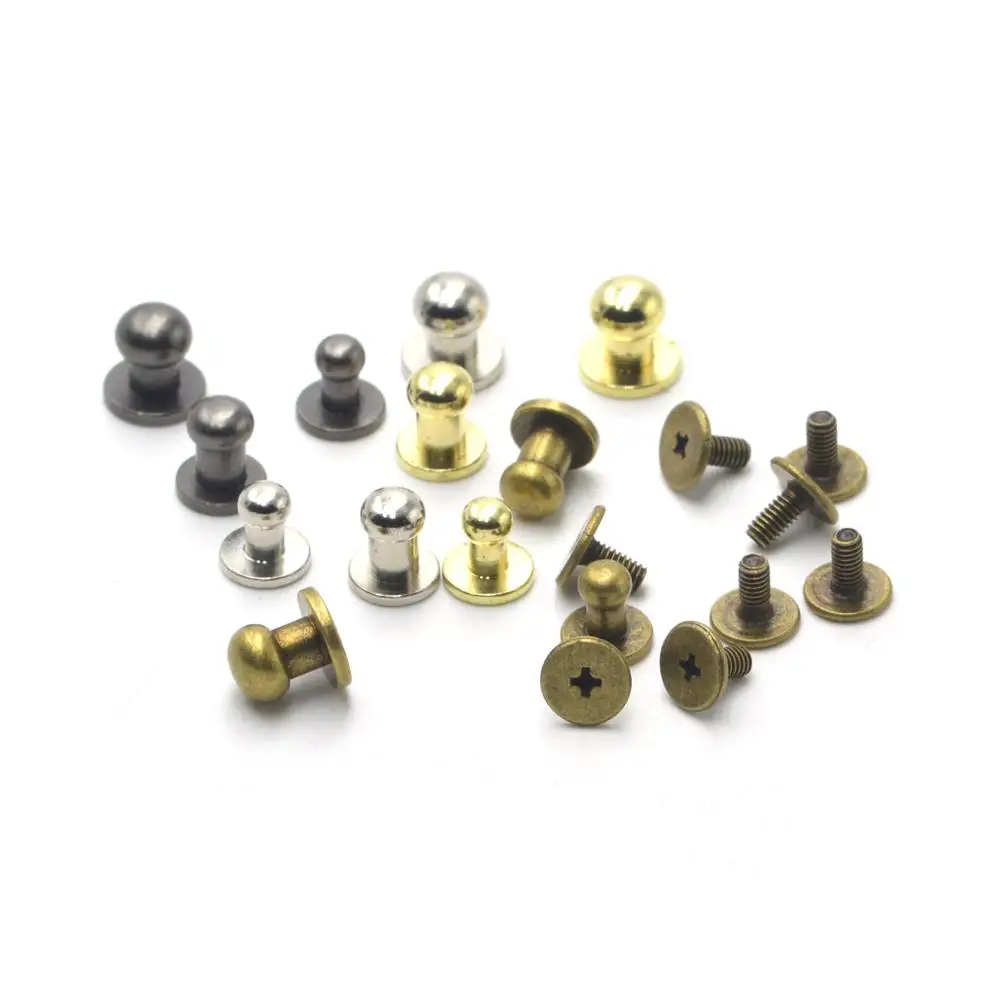 KALASO набор из 10 латунных ручек винтовые заклепки круглых головок с кожаным